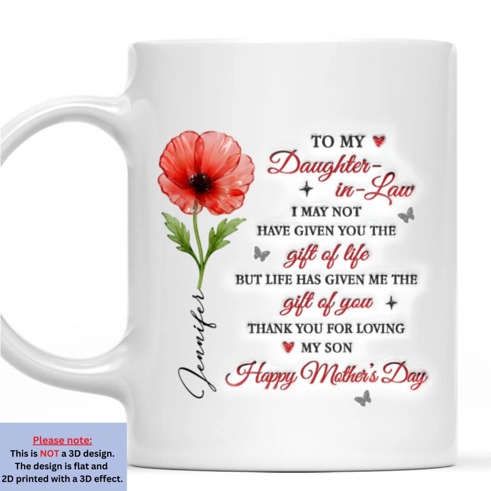 To My Daughter In Law  - Personalized Custom 3D Inflated Effect Mug - Image 7