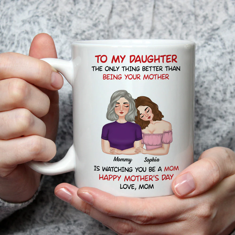 To My Daughter Lean On Shoulder  - Personalized Custom Coffee Mug - Image 2