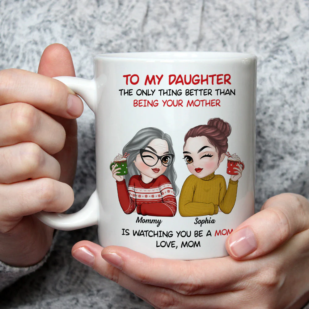 To My Daughter Merry Christmas - Personalized Custom Coffee Mug - Image 3