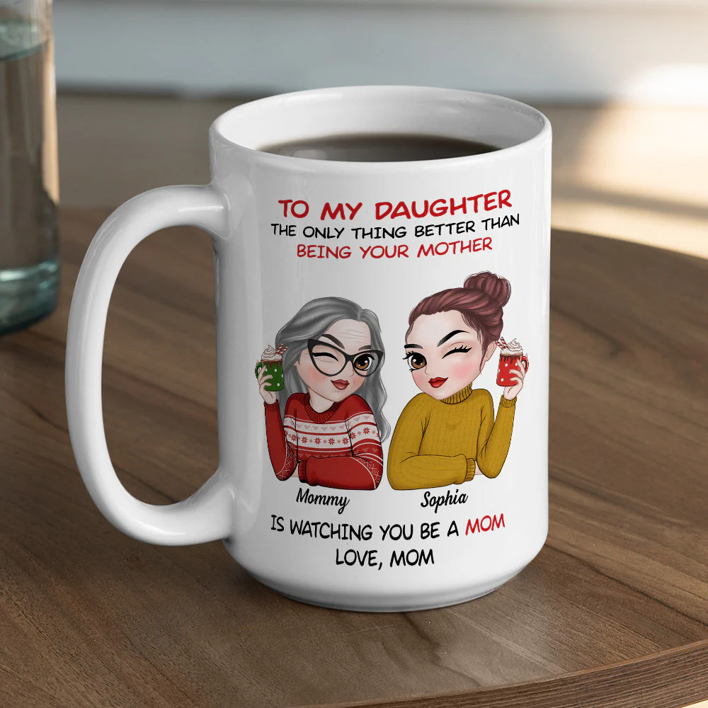 To My Daughter Merry Christmas - Personalized Custom Coffee Mug - Image 4