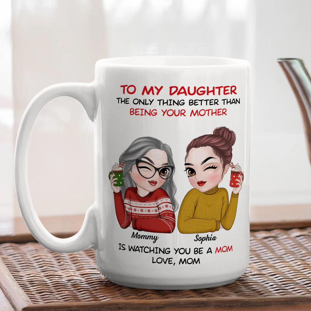 To My Daughter Merry Christmas - Personalized Custom Coffee Mug - Image 5