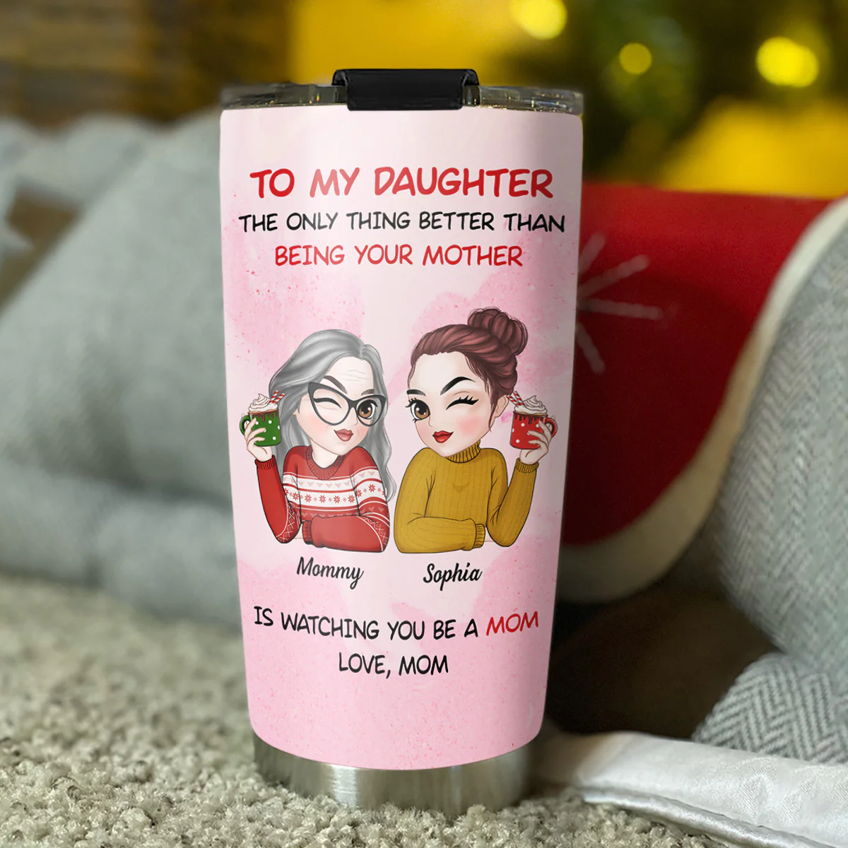 To My Daughter Merry Christmas  - Personalized Custom Tumbler - Image 2