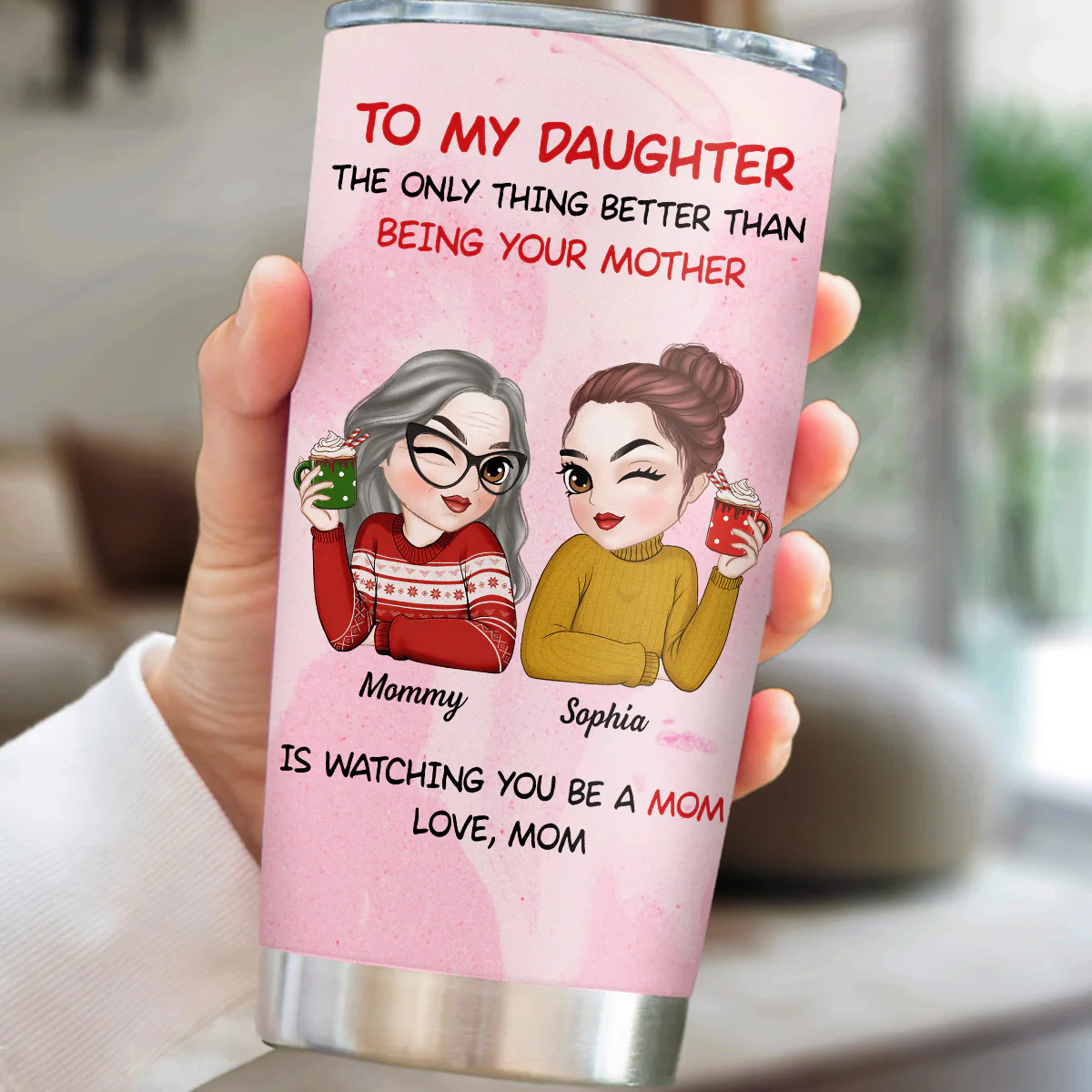 To My Daughter Merry Christmas  - Personalized Custom Tumbler - Image 3
