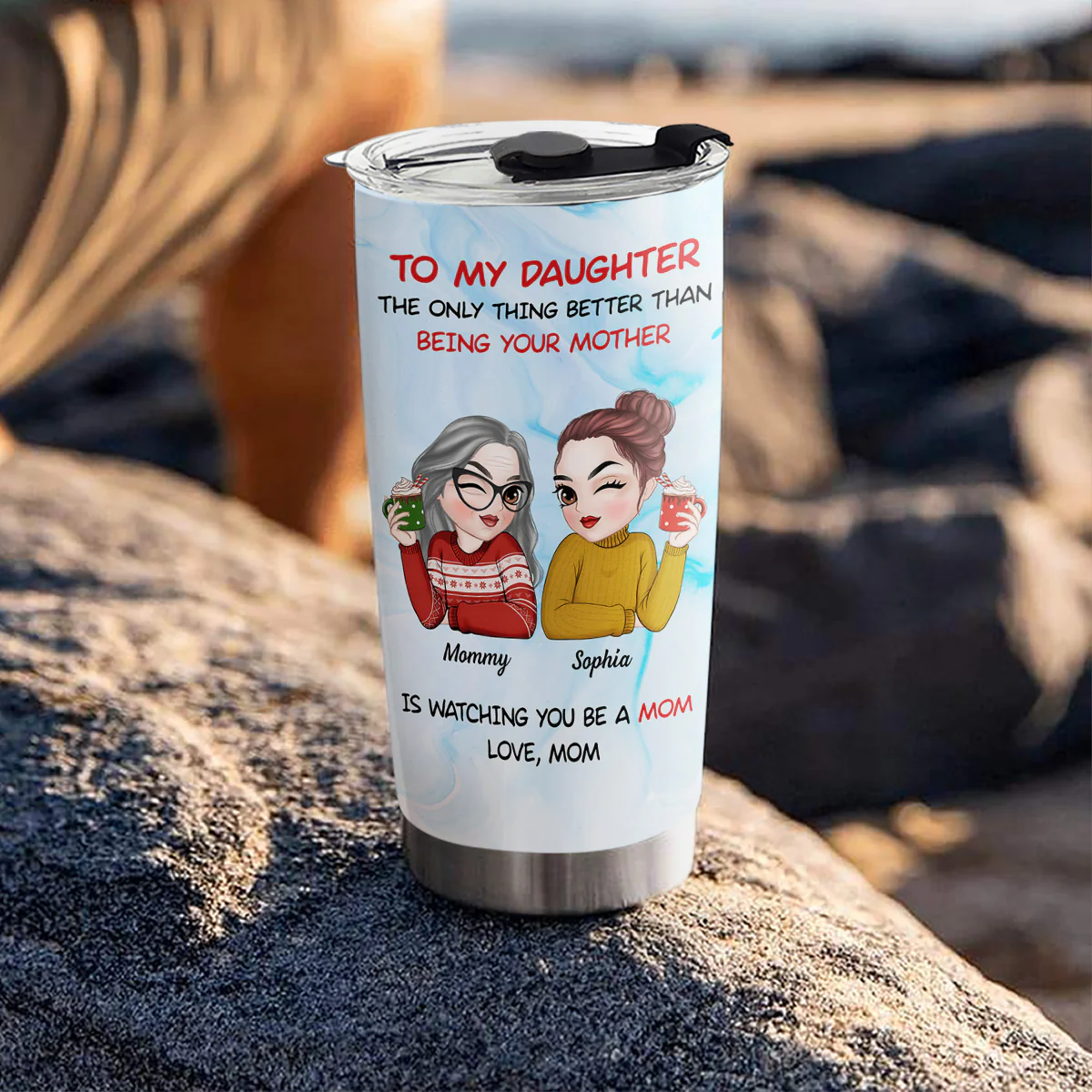 To My Daughter Merry Christmas  - Personalized Custom Tumbler - Image 5