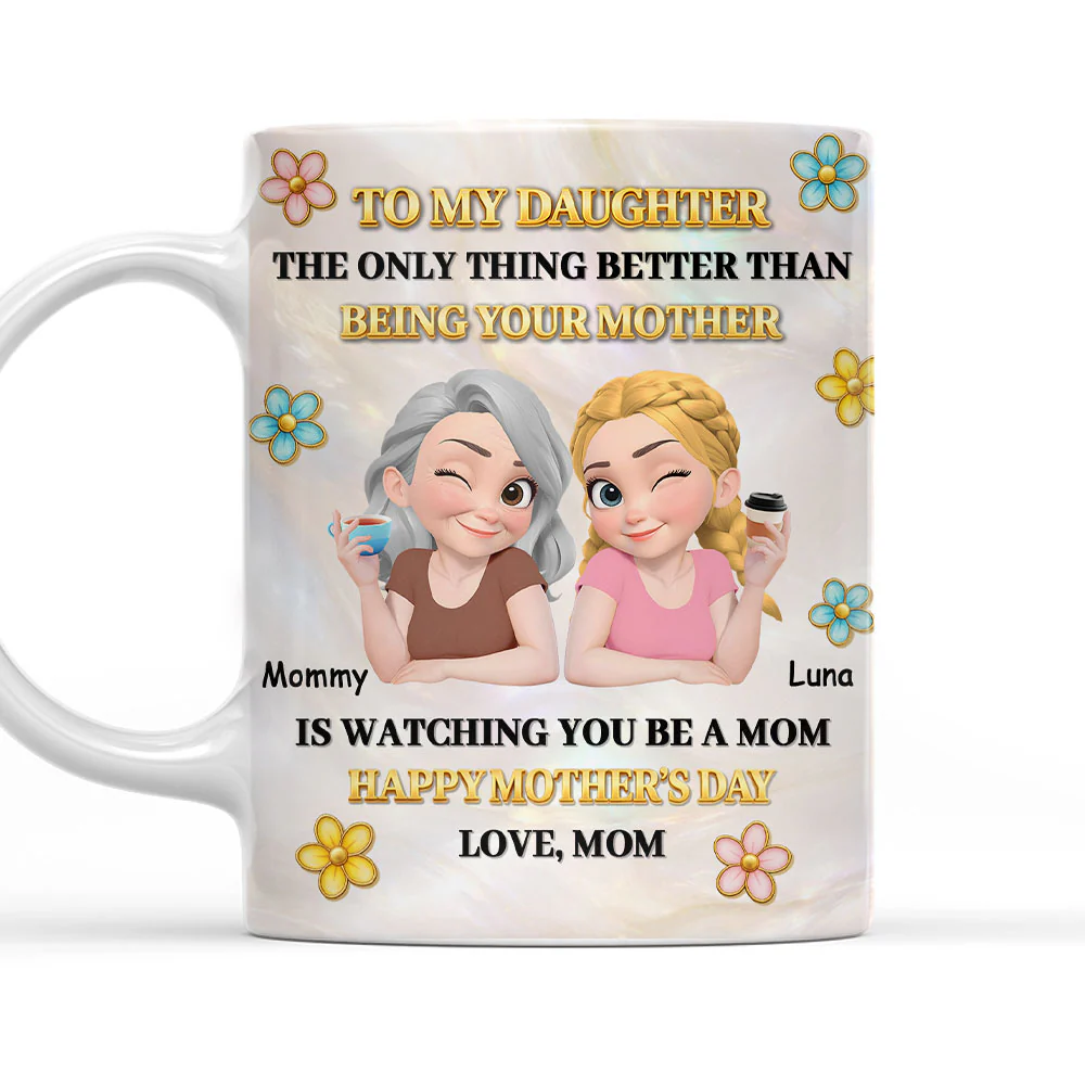 To My Daughter Pearl Style  - Personalized Custom 3D Effect Mug