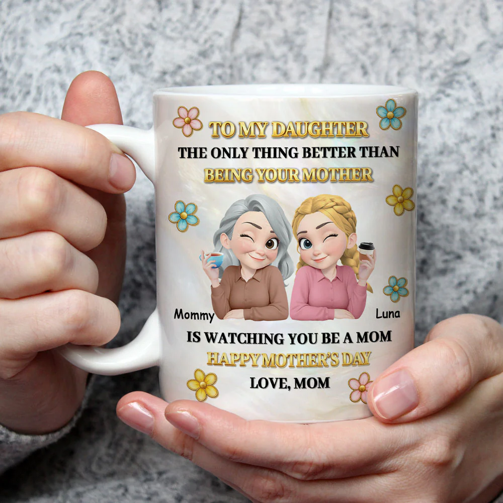 To My Daughter Pearl Style  - Personalized Custom 3D Effect Mug - Image 3