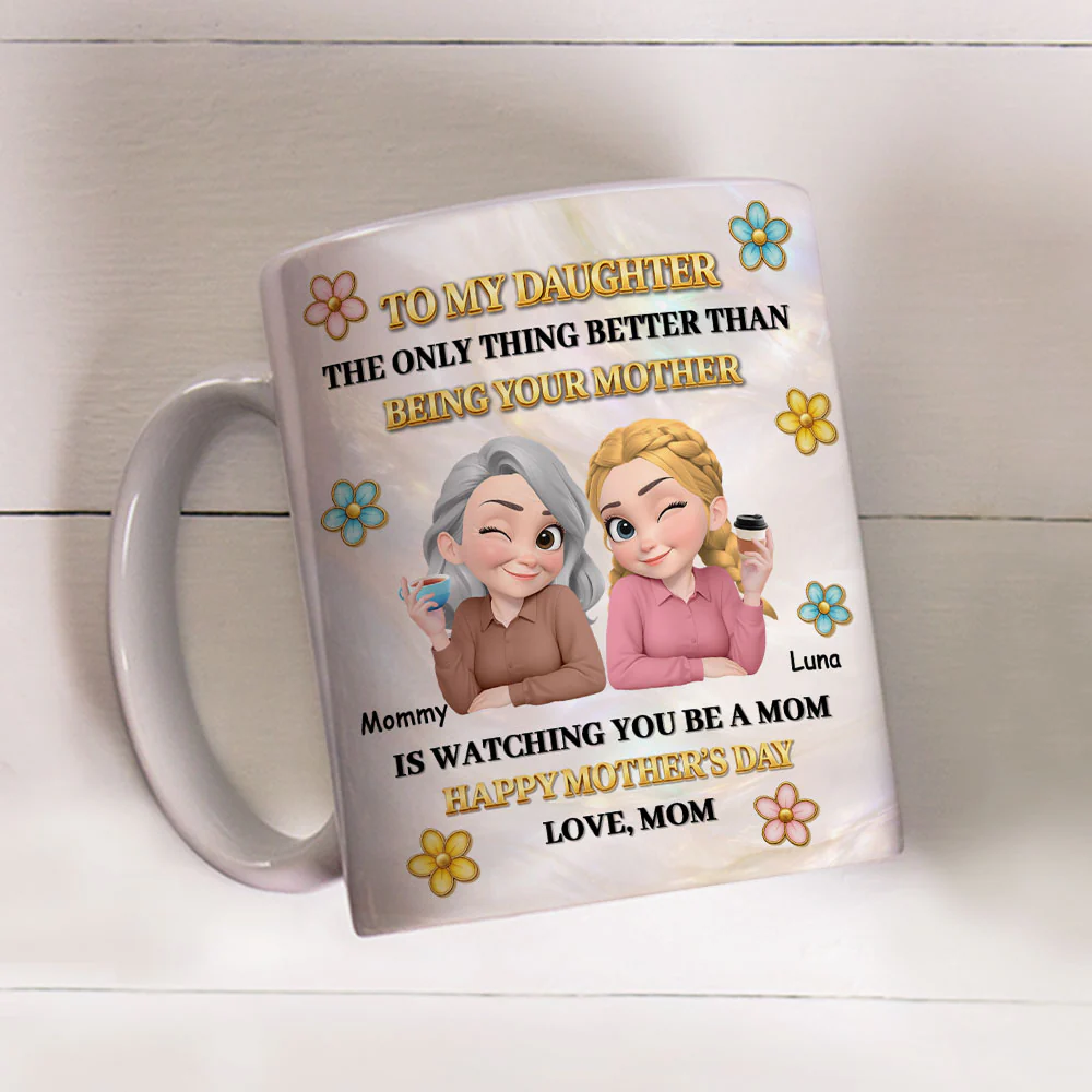 To My Daughter Pearl Style  - Personalized Custom 3D Effect Mug - Image 4
