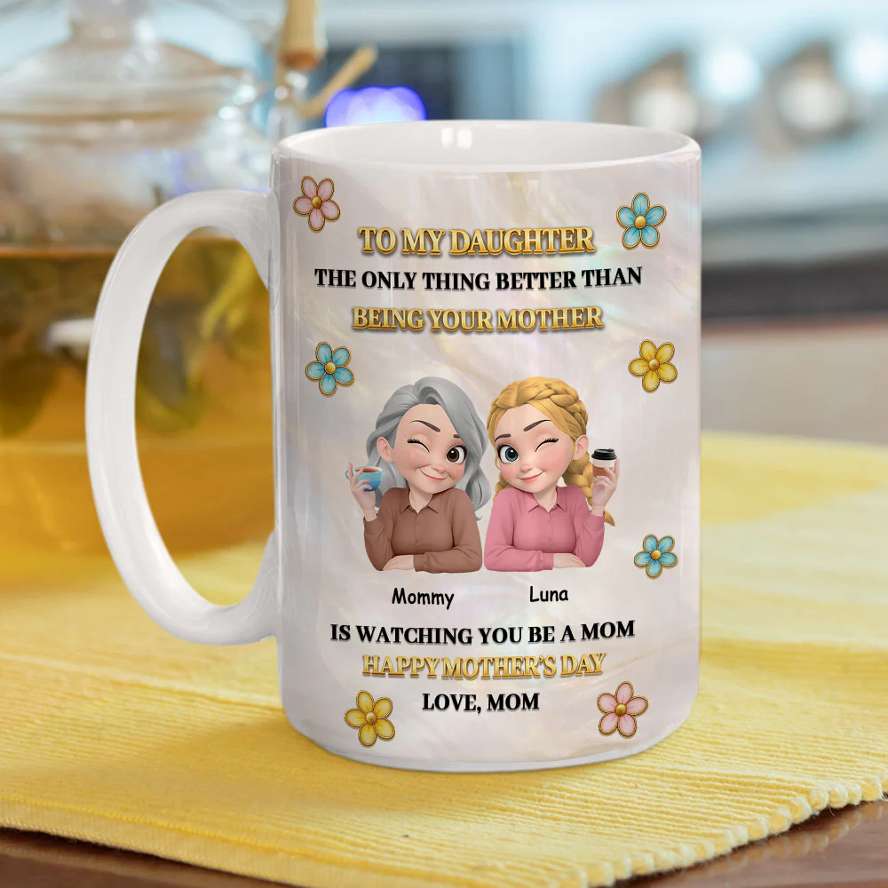 To My Daughter Pearl Style  - Personalized Custom 3D Effect Mug - Image 5