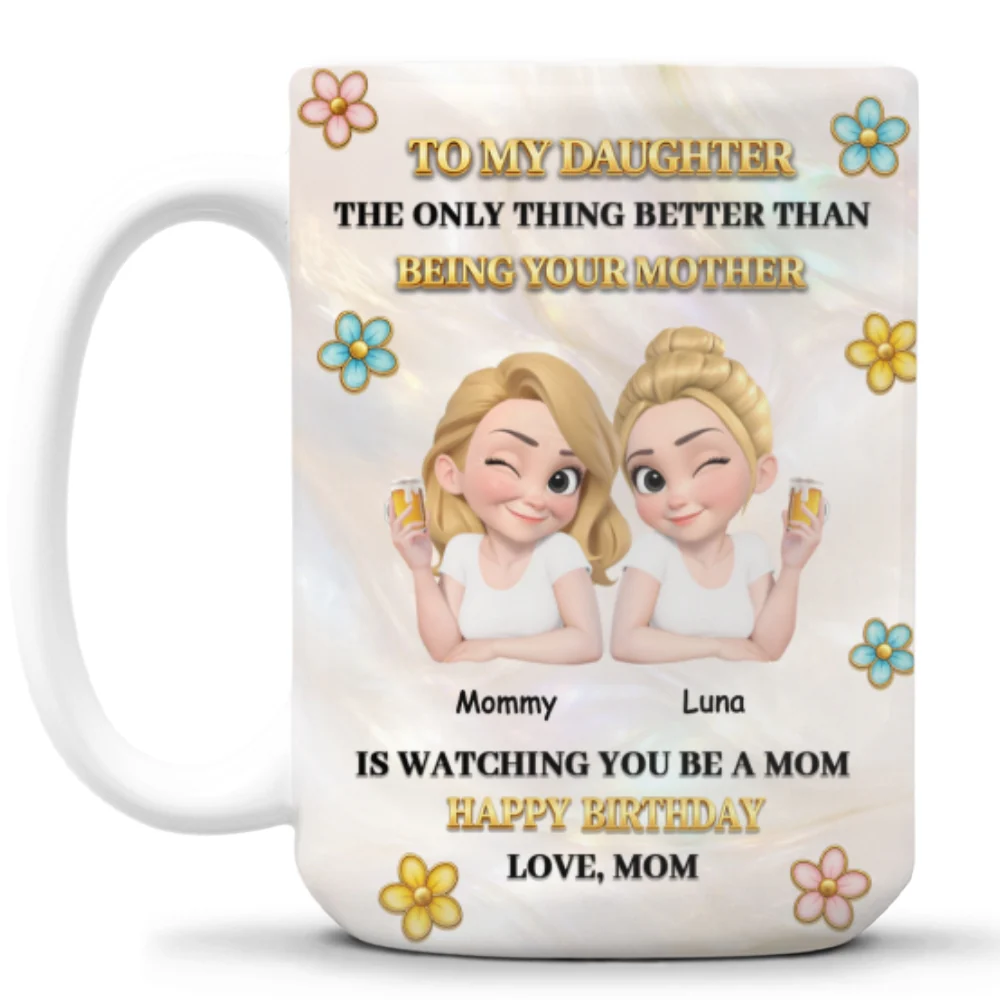 To My Daughter Pearl Style  - Personalized Custom 3D Effect Mug - Image 9