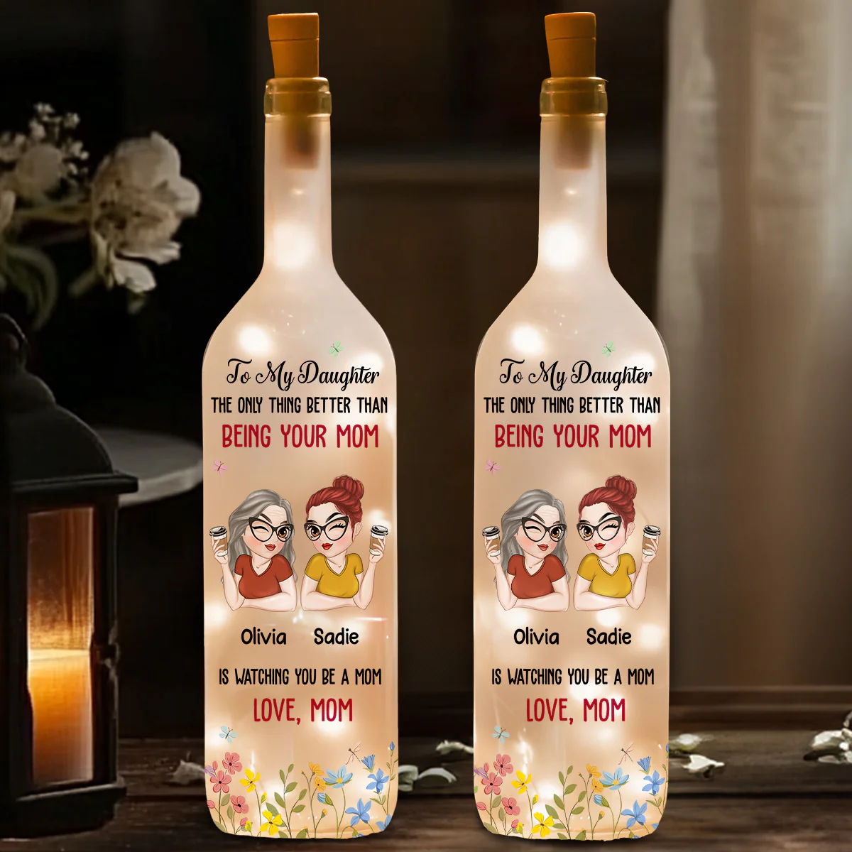 To My Daughter - Personalized Custom Bottle Lamp - Image 3
