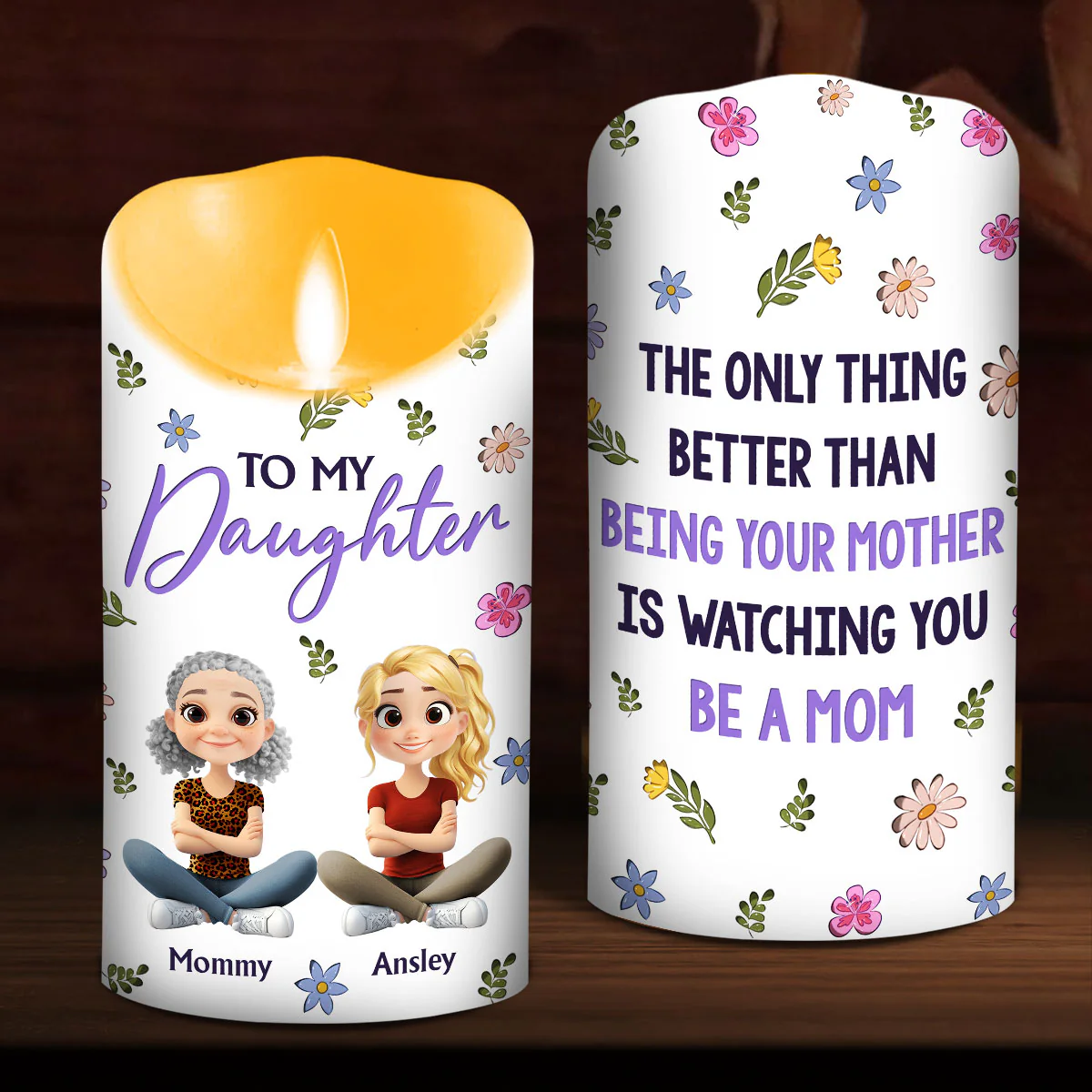 To My Daughter - Personalized Custom LED Candle - Image 3