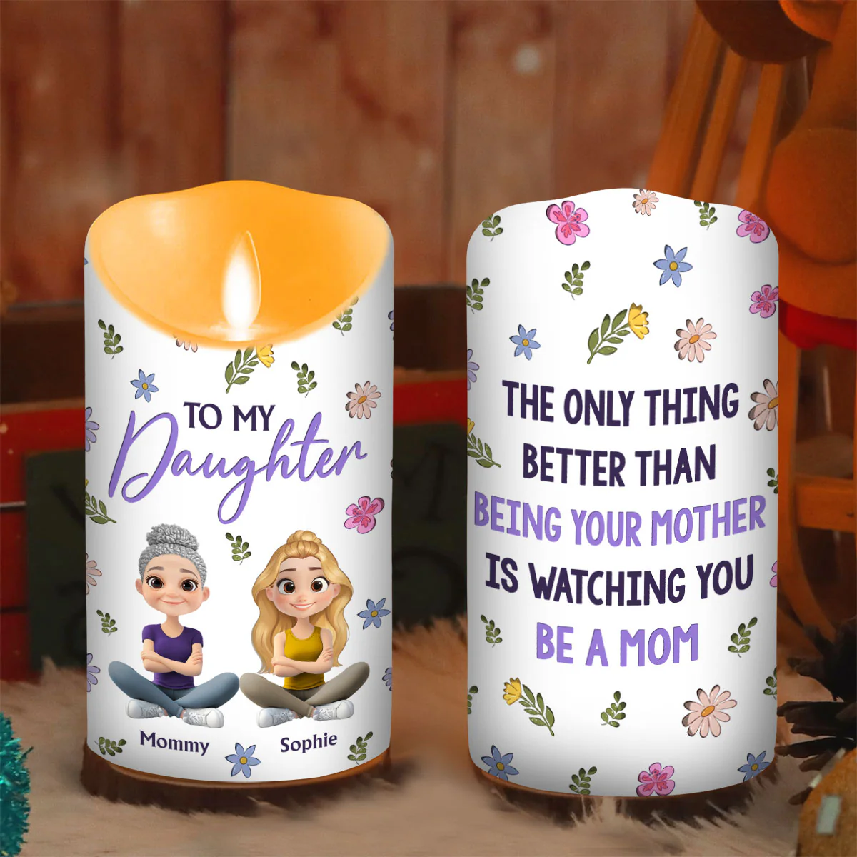 To My Daughter - Personalized Custom LED Candle - Image 5