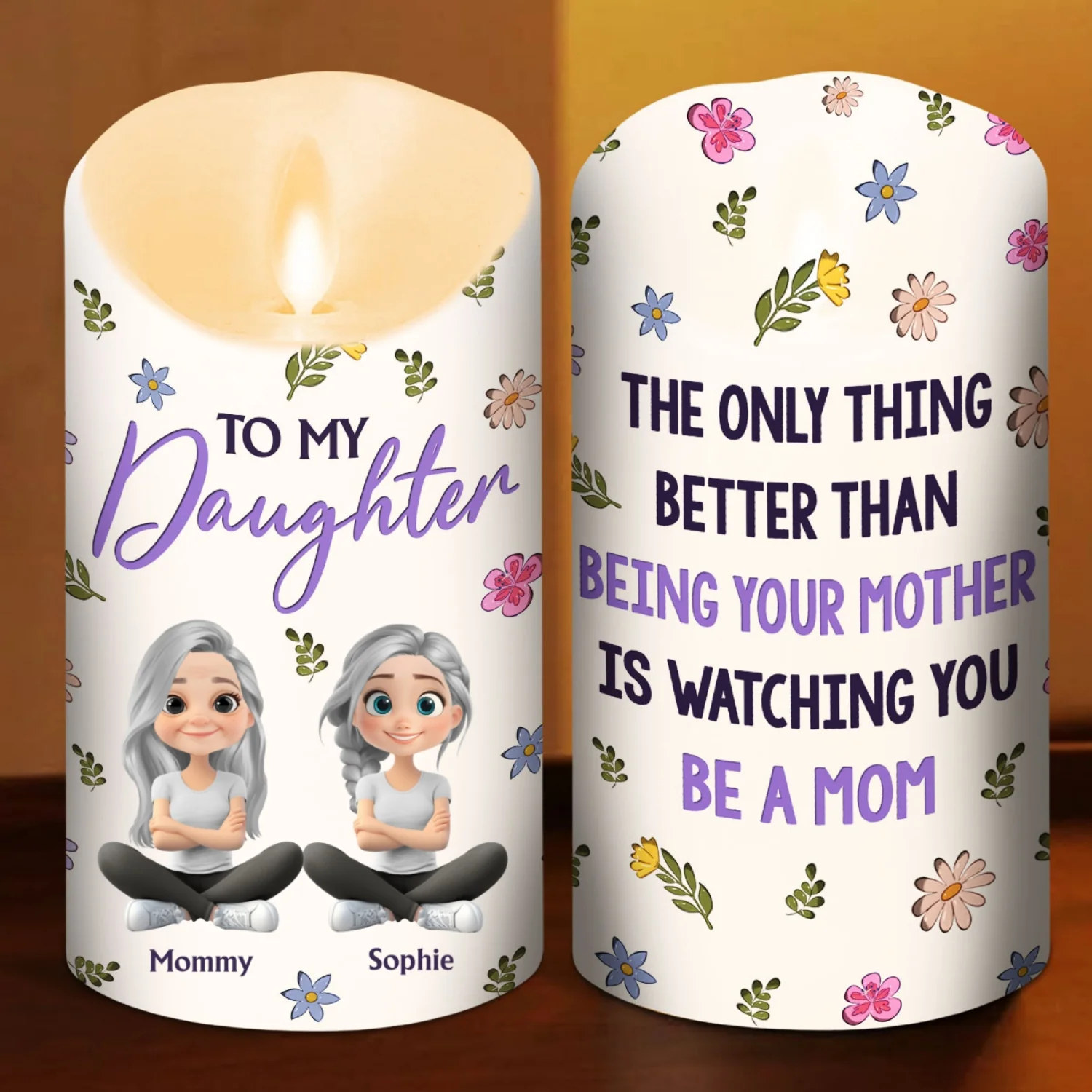 To My Daughter - Personalized Custom LED Candle - Image 6