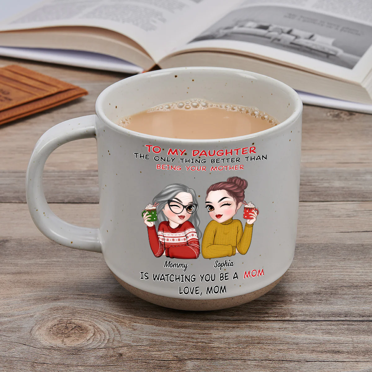 To My Daughter - Personalized Custom Pottery Mug - Image 2
