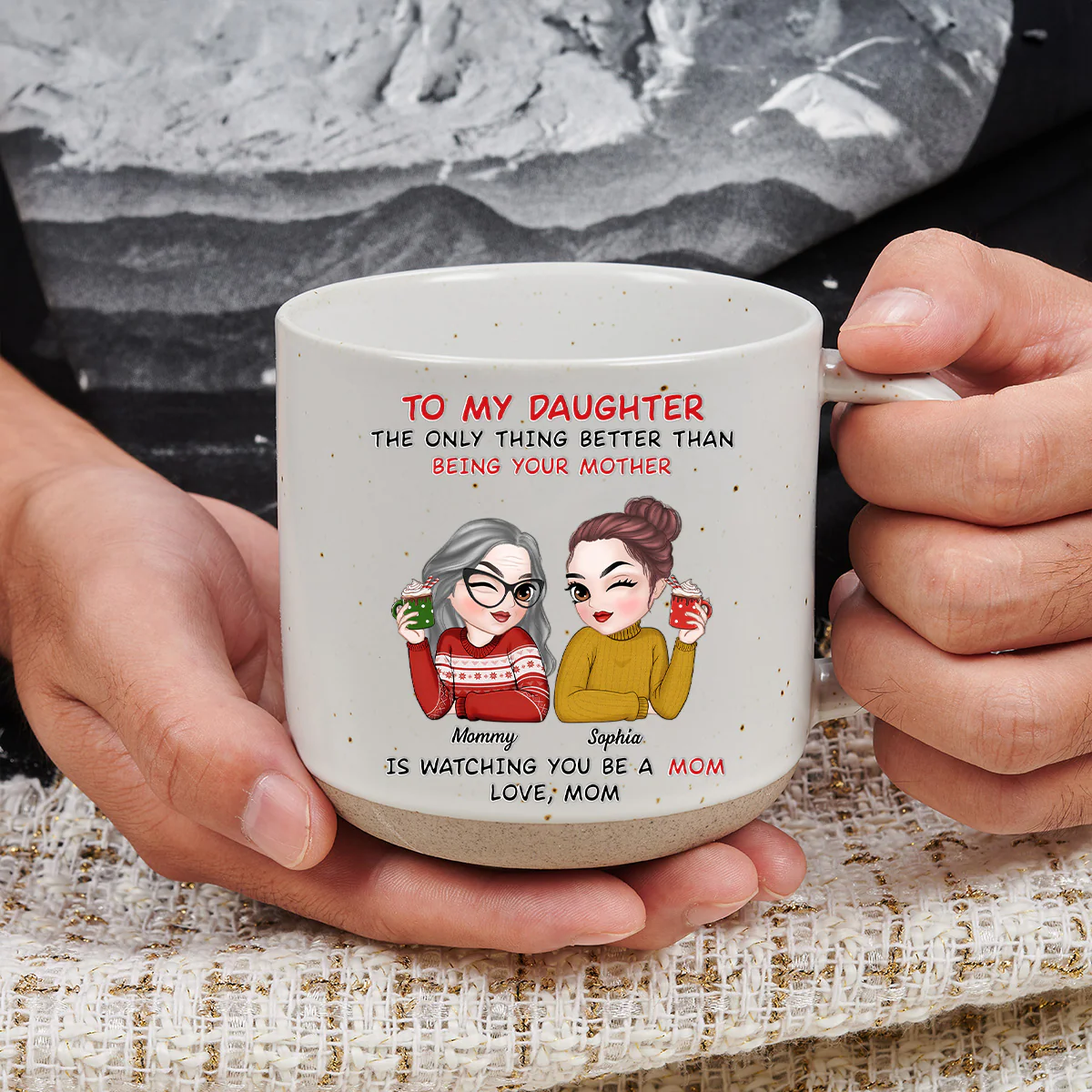 To My Daughter - Personalized Custom Pottery Mug - Image 4