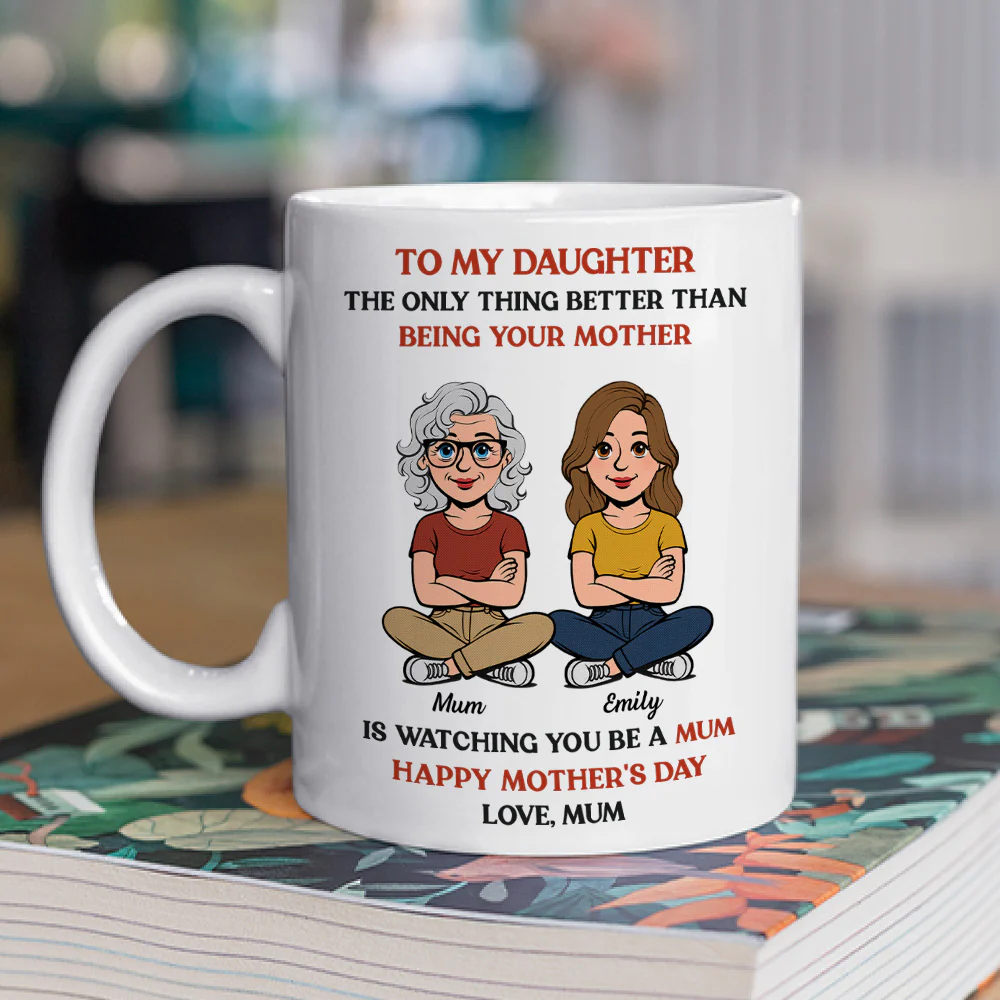 To My Daughter Retro Style - Personalized Custom Coffee Mug - Image 2