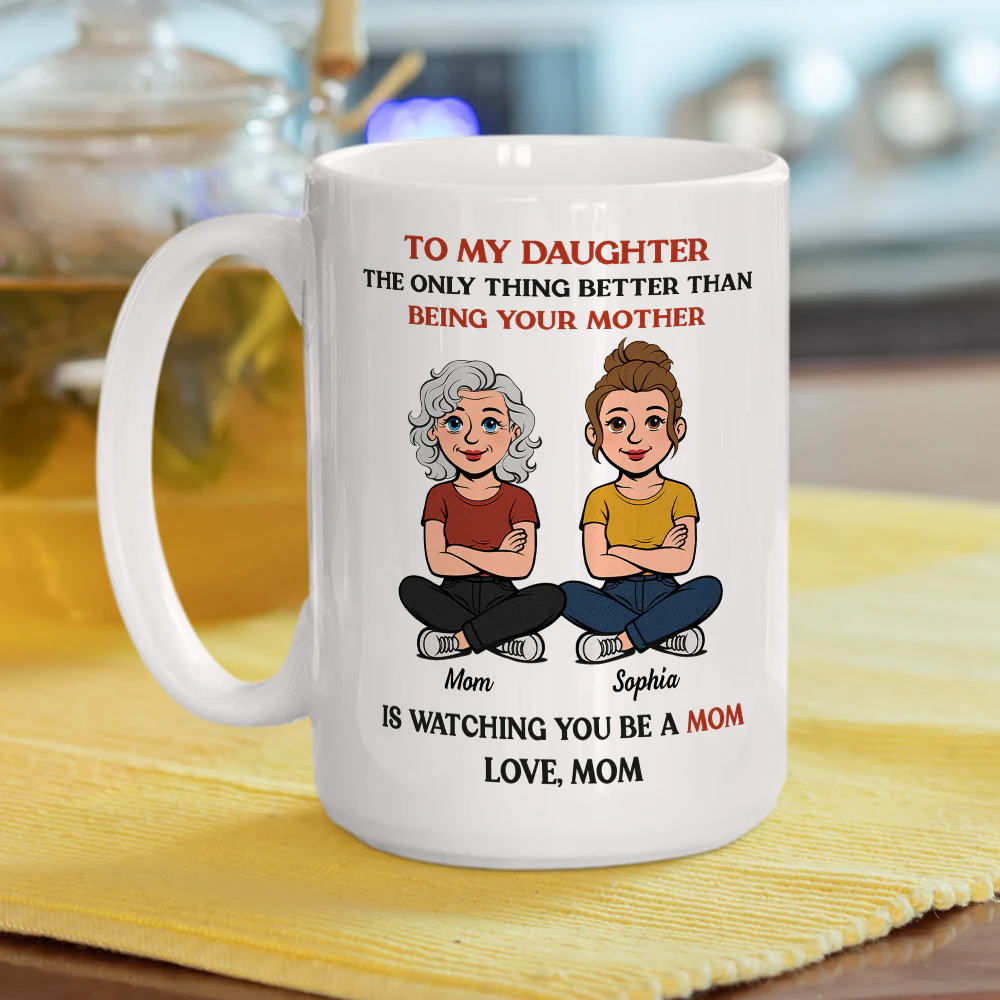 To My Daughter Retro Style - Personalized Custom Coffee Mug - Image 6