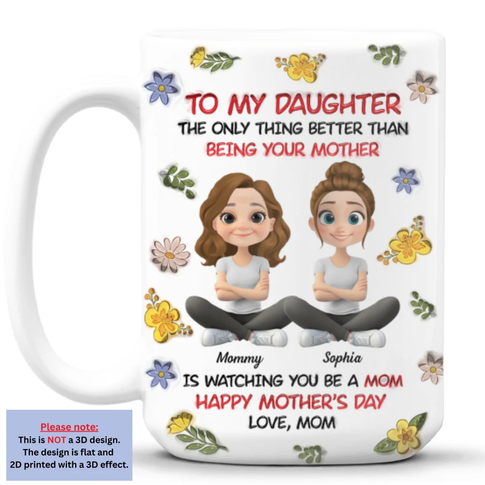 To My Daughter With Love - Personalized Custom 3D Inflated Effect Mug - Image 8
