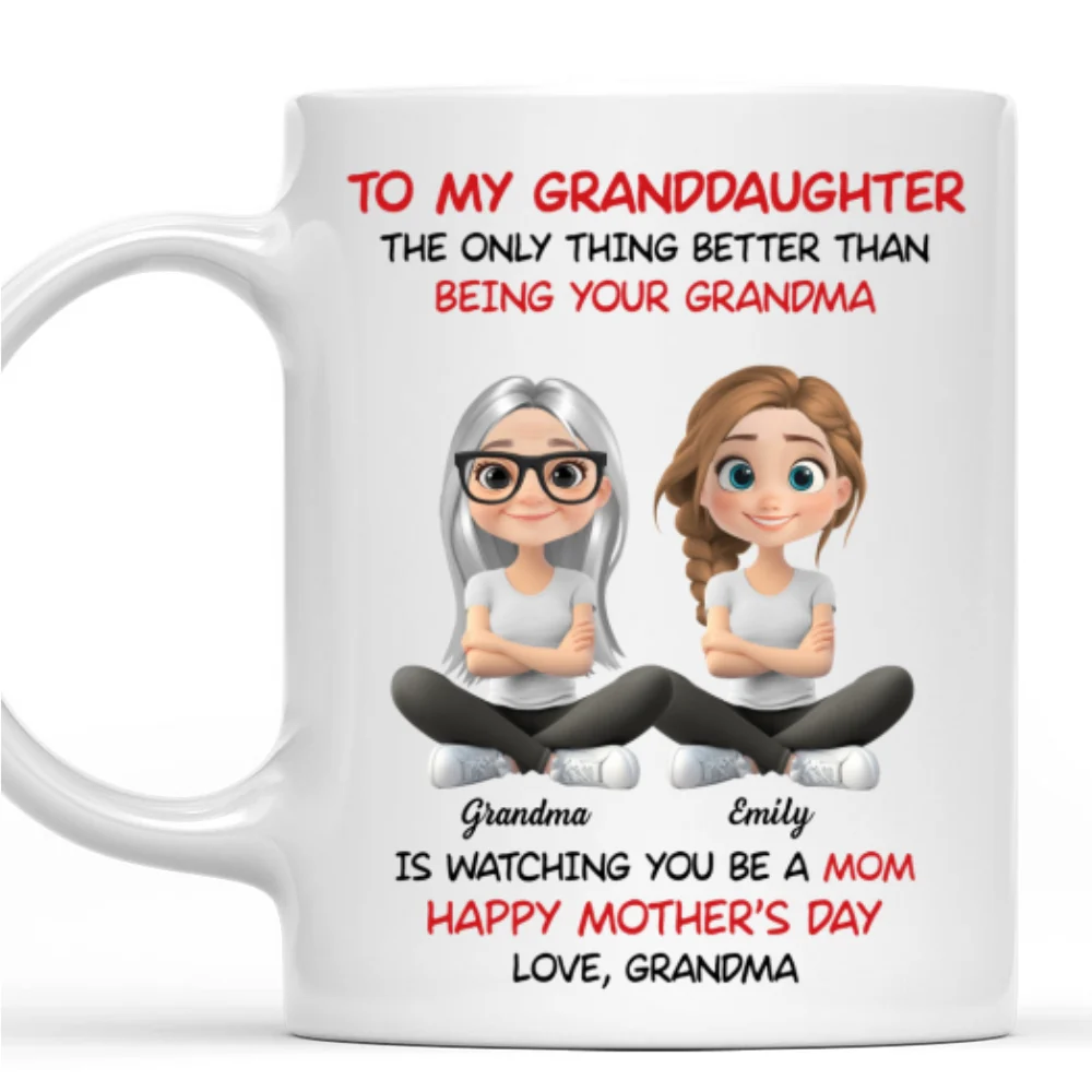 To My Granddaughter Cartoonize - Personalized Custom Coffee Mug - Image 6
