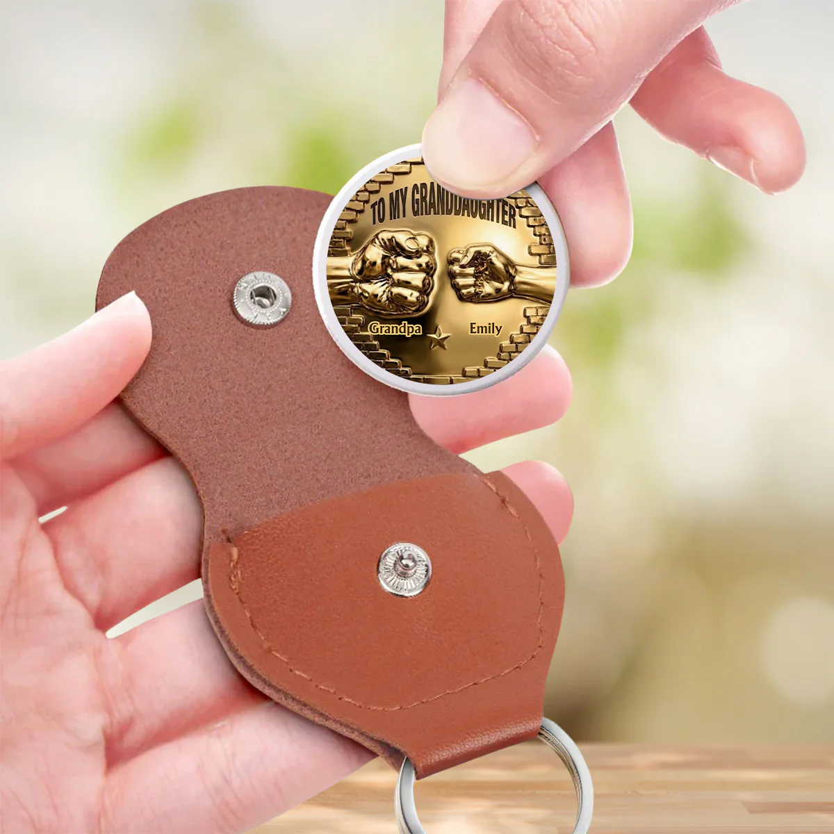 To My Granddaughter I Believe In You Gold - Personalized Custom Pocket Hug - Image 3