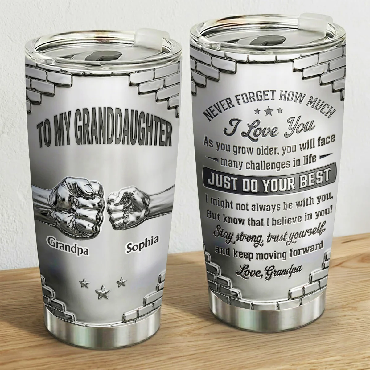 To My Granddaughter I Believe In You - Personalized Custom 3D Effect Tumbler - Image 2