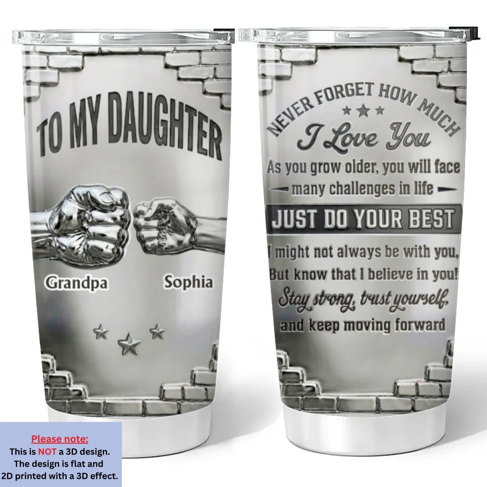 To My Granddaughter I Believe In You - Personalized Custom 3D Effect Tumbler - Image 6