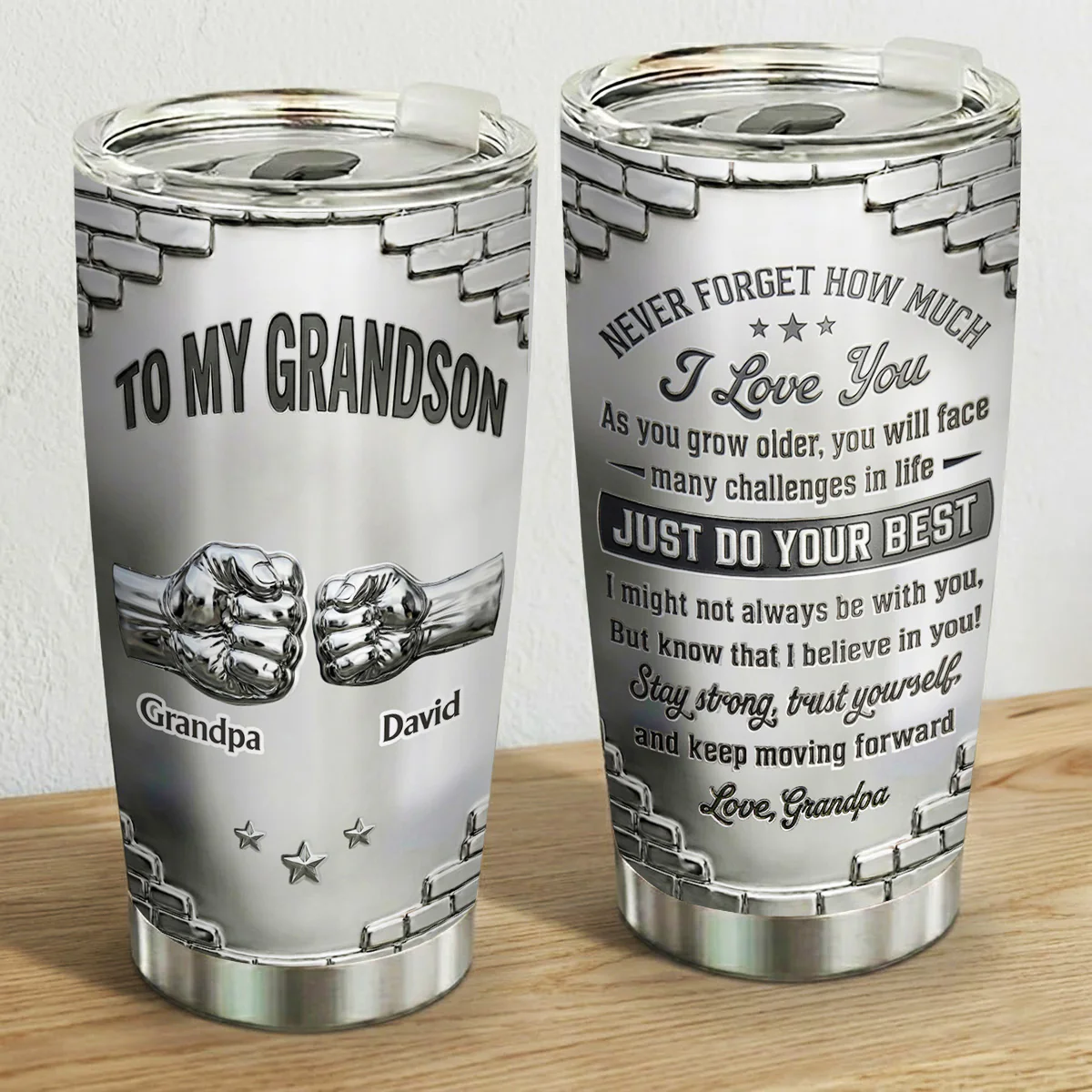 To My Grandson I Believe In You - Personalized Custom 3D Effect Tumbler - Image 5