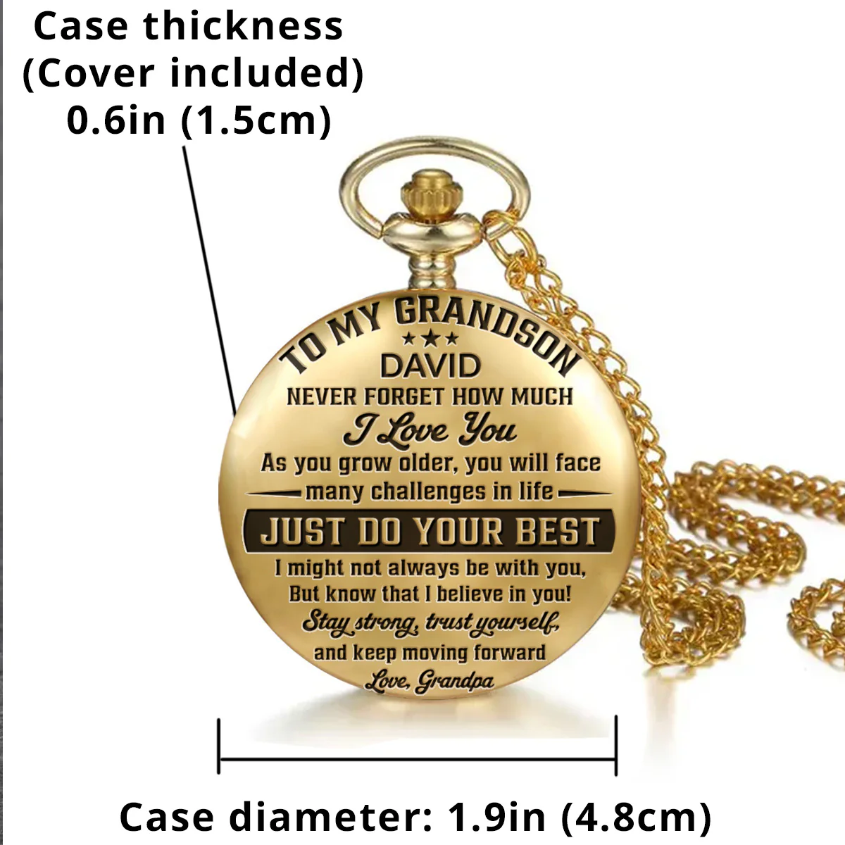 To My Grandson I Believe In You - Personalized Custom Pocket Watch - Image 5
