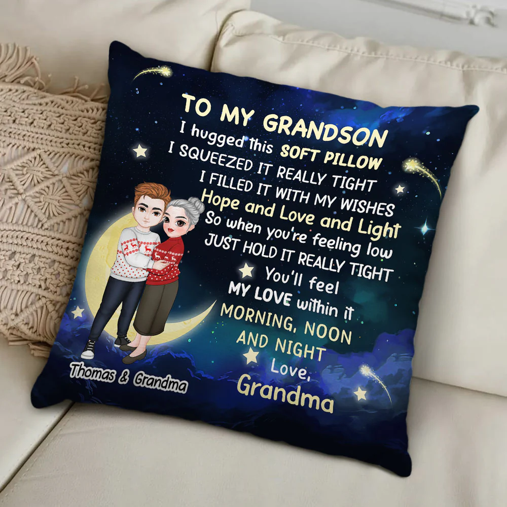 To My Grandson - Personalized Custom Pillow - Image 4