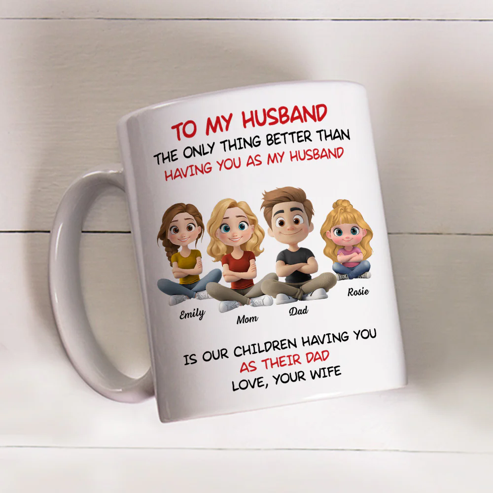 To My Husband Cartoonize - Personalized Custom Coffee Mug - Image 2