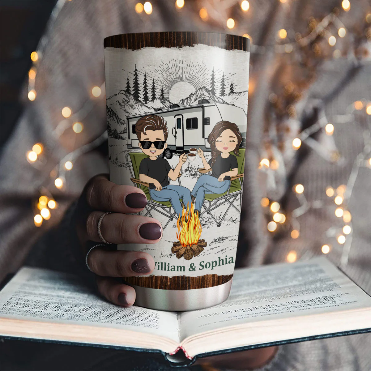 To My Husband God Bless The Broken Road That Led Me Straight To You - Personalized Custom Tumbler - Image 2