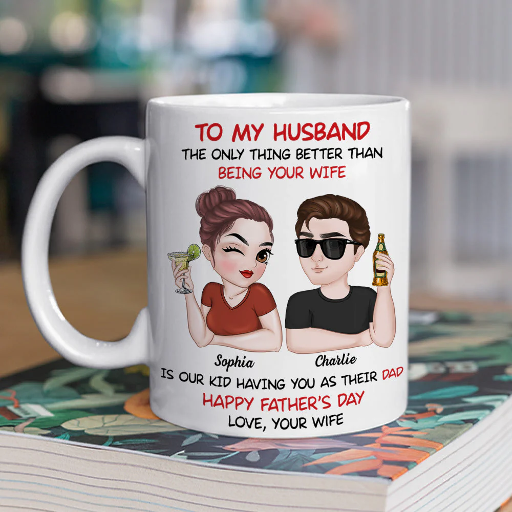 To My Husband Happy Fathers Day - Personalized Custom Coffee Mug - Image 2