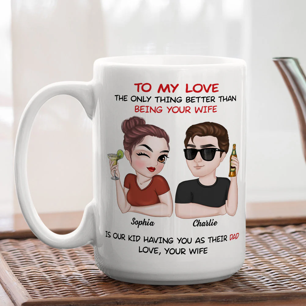 To My Husband Happy Fathers Day - Personalized Custom Coffee Mug - Image 5
