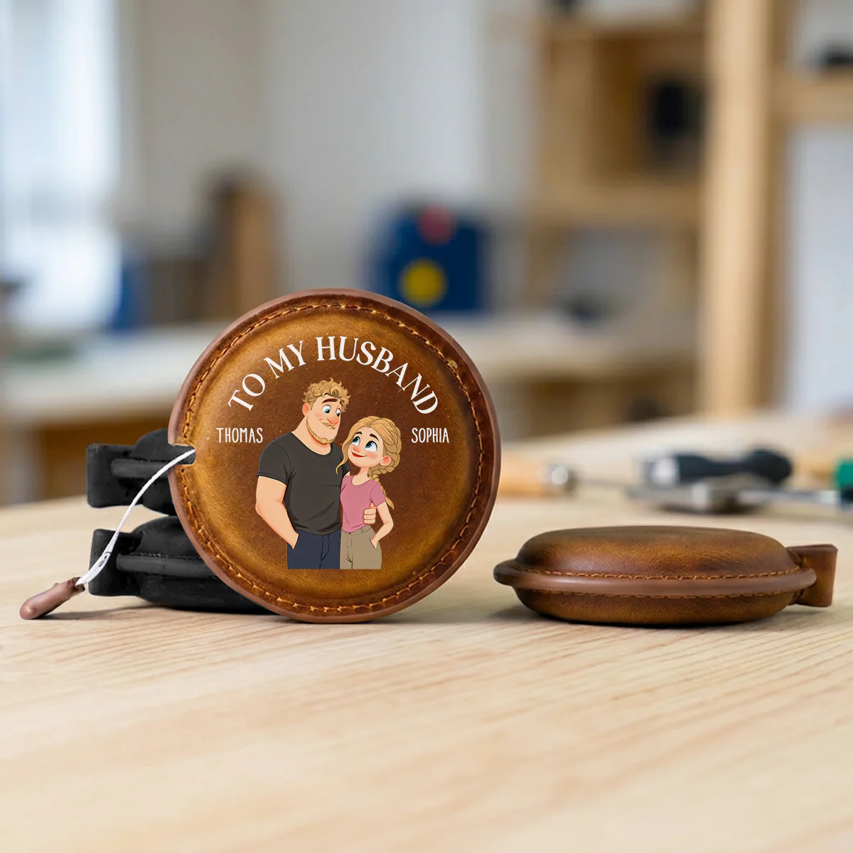 To My Husband - Personalized Custom Leather Tape Measure - Image 7
