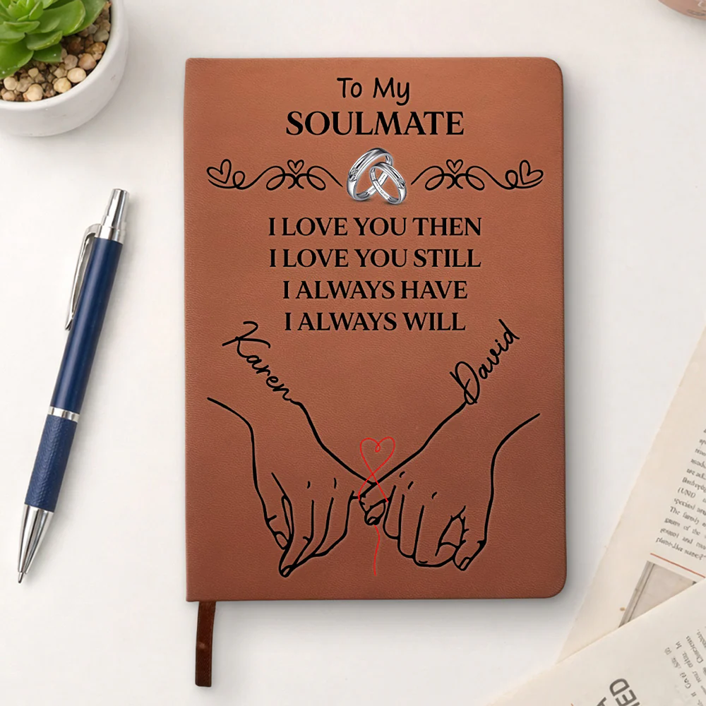 To My Husband Soulmate Best Friend - Personalized Custom Leather Journal - Image 3
