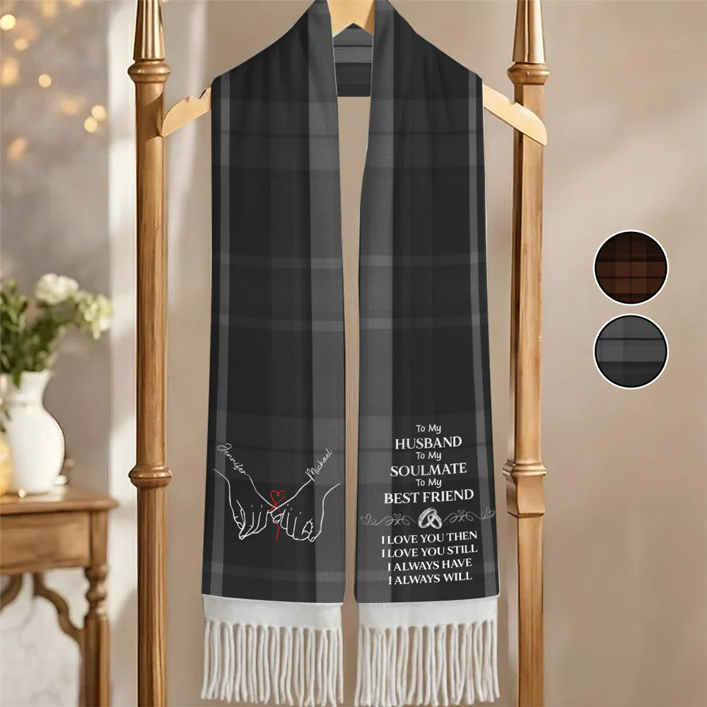 To My Husband Soulmate Best Friend - Personalized Custom Scarf
