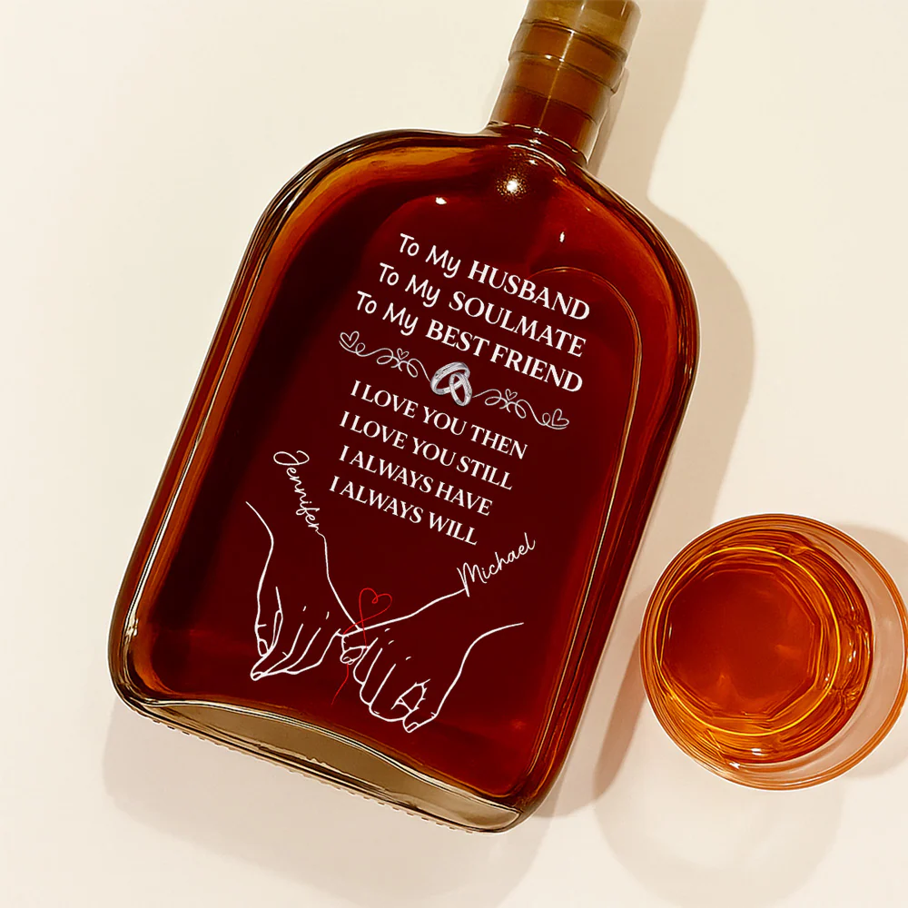To My Husband Soulmate Best Friend - Personalized Custom Spirits Decanter - Image 2