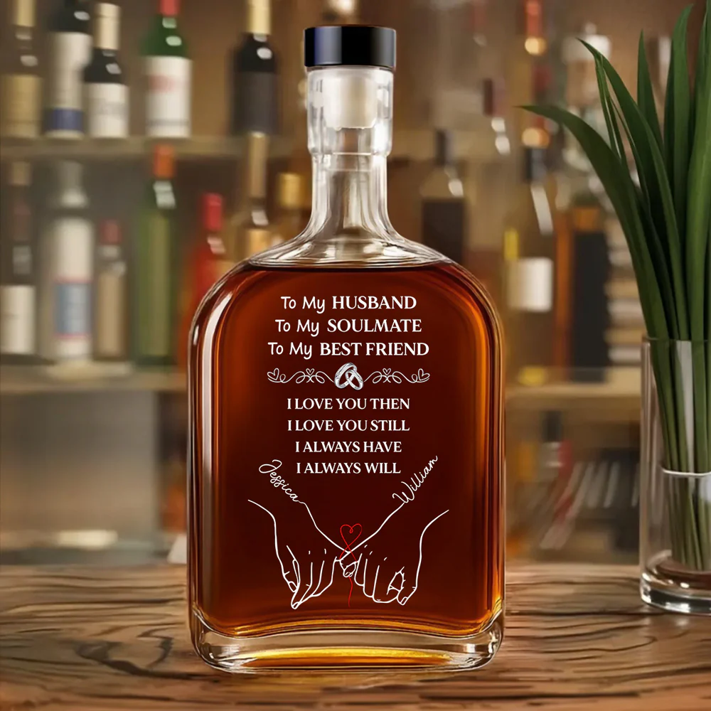 To My Husband Soulmate Best Friend - Personalized Custom Spirits Decanter - Image 3