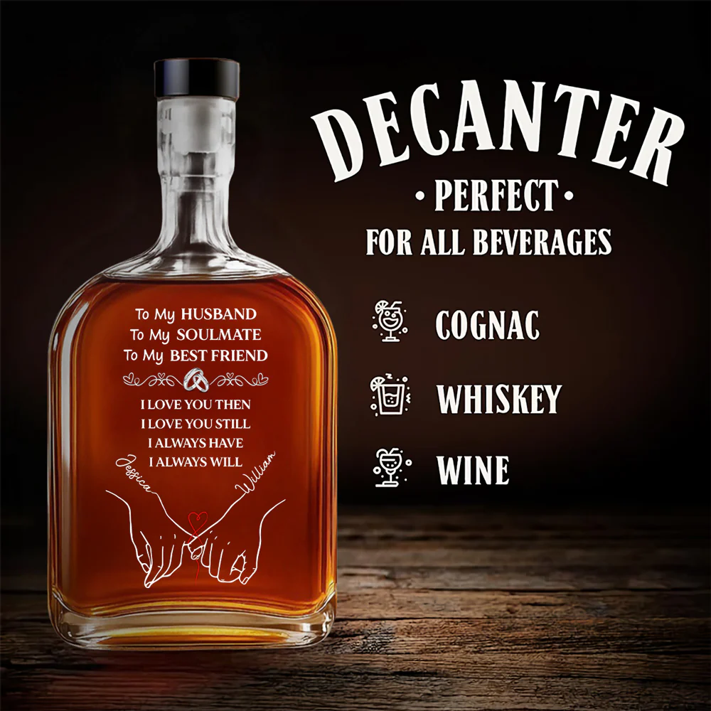 To My Husband Soulmate Best Friend - Personalized Custom Spirits Decanter - Image 4