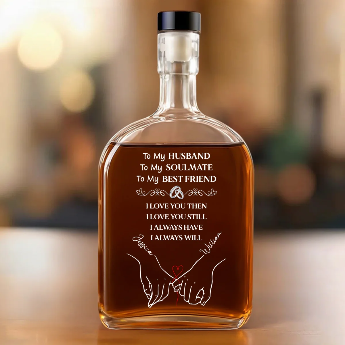 To My Husband Soulmate Best Friend - Personalized Custom Spirits Decanter - Image 6