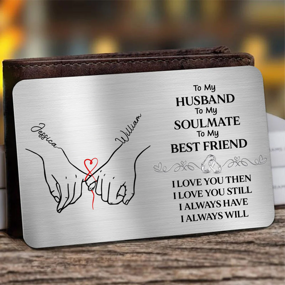To My Husband Soulmate Best Friend - Personalized Custom Wallet Card