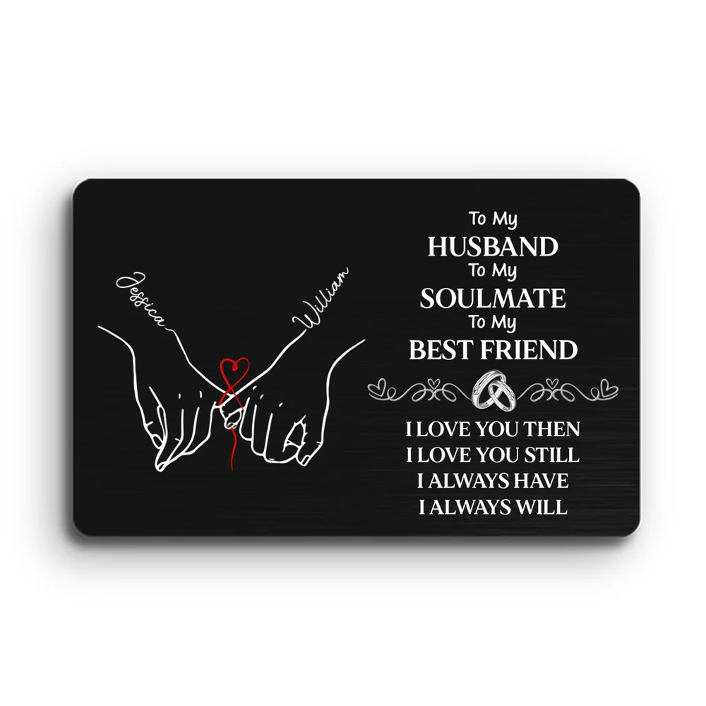 To My Husband Soulmate Best Friend - Personalized Custom Wallet Card - Image 9