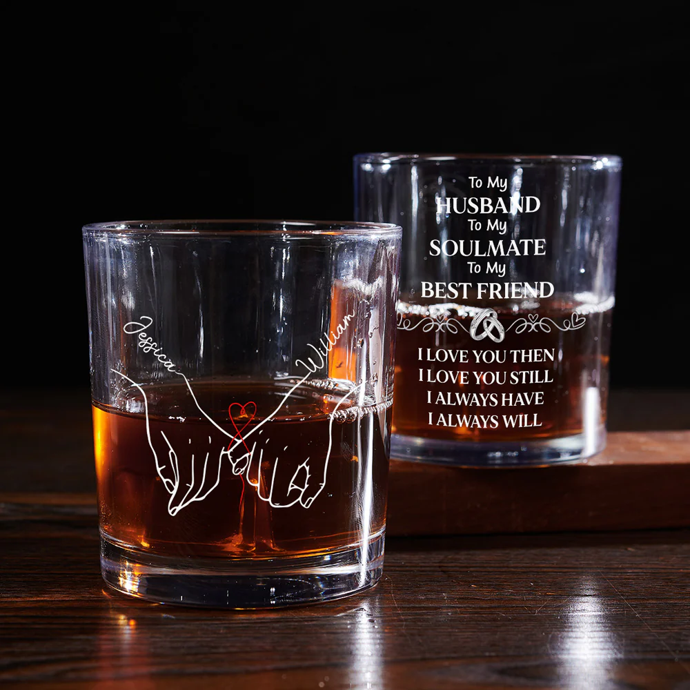 To My Husband Soulmate Best Friend - Personalized Custom Whiskey Glass - Image 3