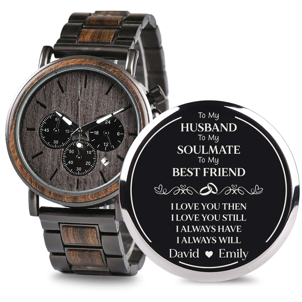 To My Husband Soulmate Best Friend - Personalized Engraved Wooden Watches GQ026