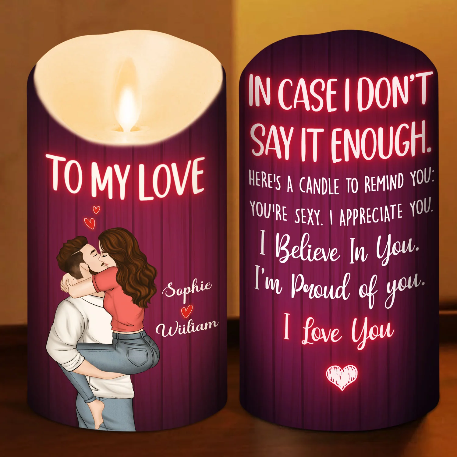 To My Love - Personalized Custom LED Candle - Image 2