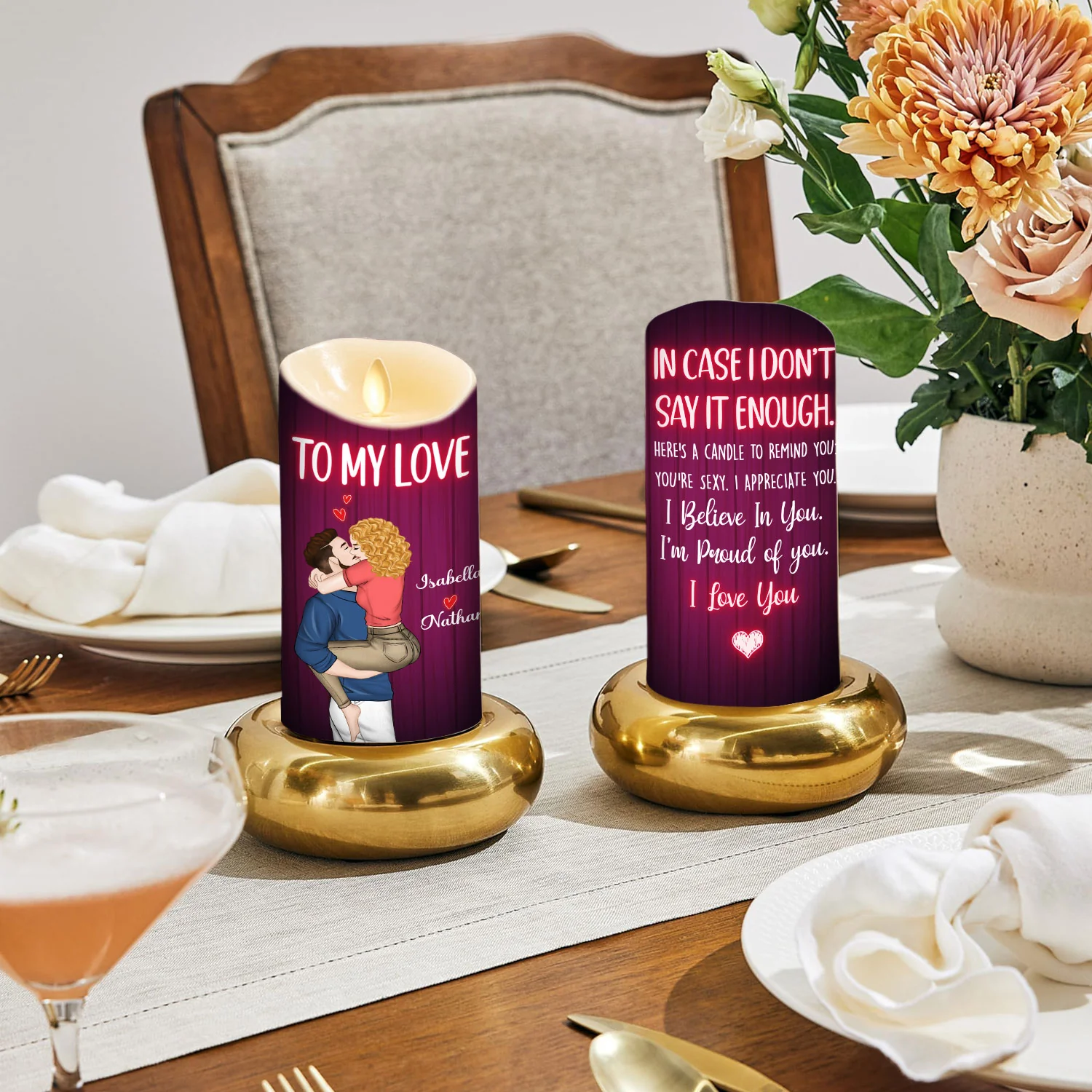 To My Love - Personalized Custom LED Candle - Image 5