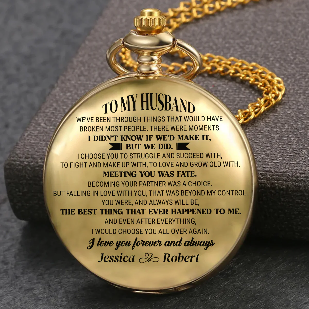 To My Man - Personalized Custom Print Pocket Watch