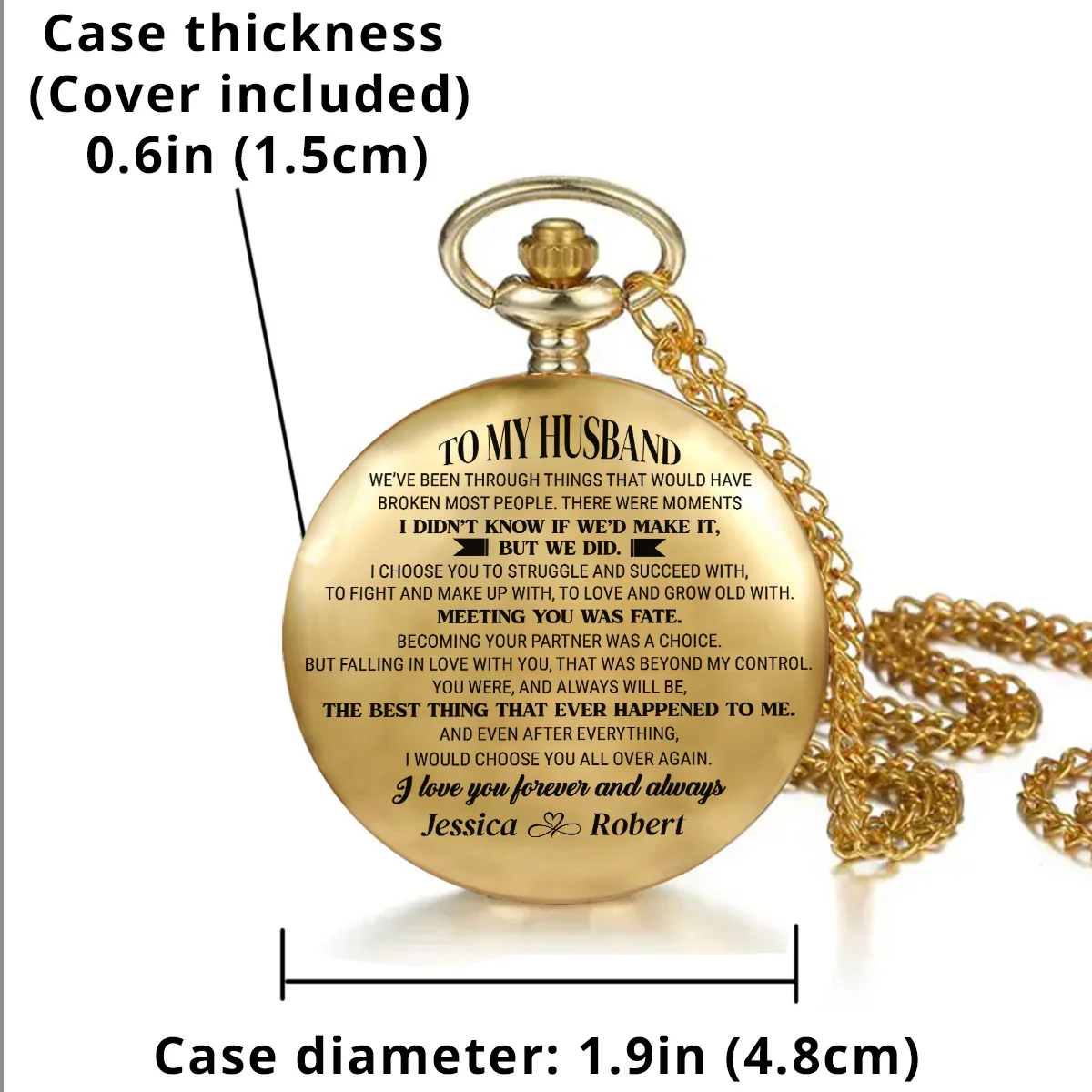 To My Man - Personalized Custom Print Pocket Watch - Image 6