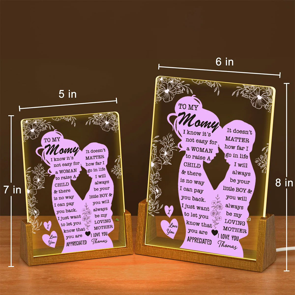 To My Mom - Personalized Custom Plaque With Walnut Base - Image 5