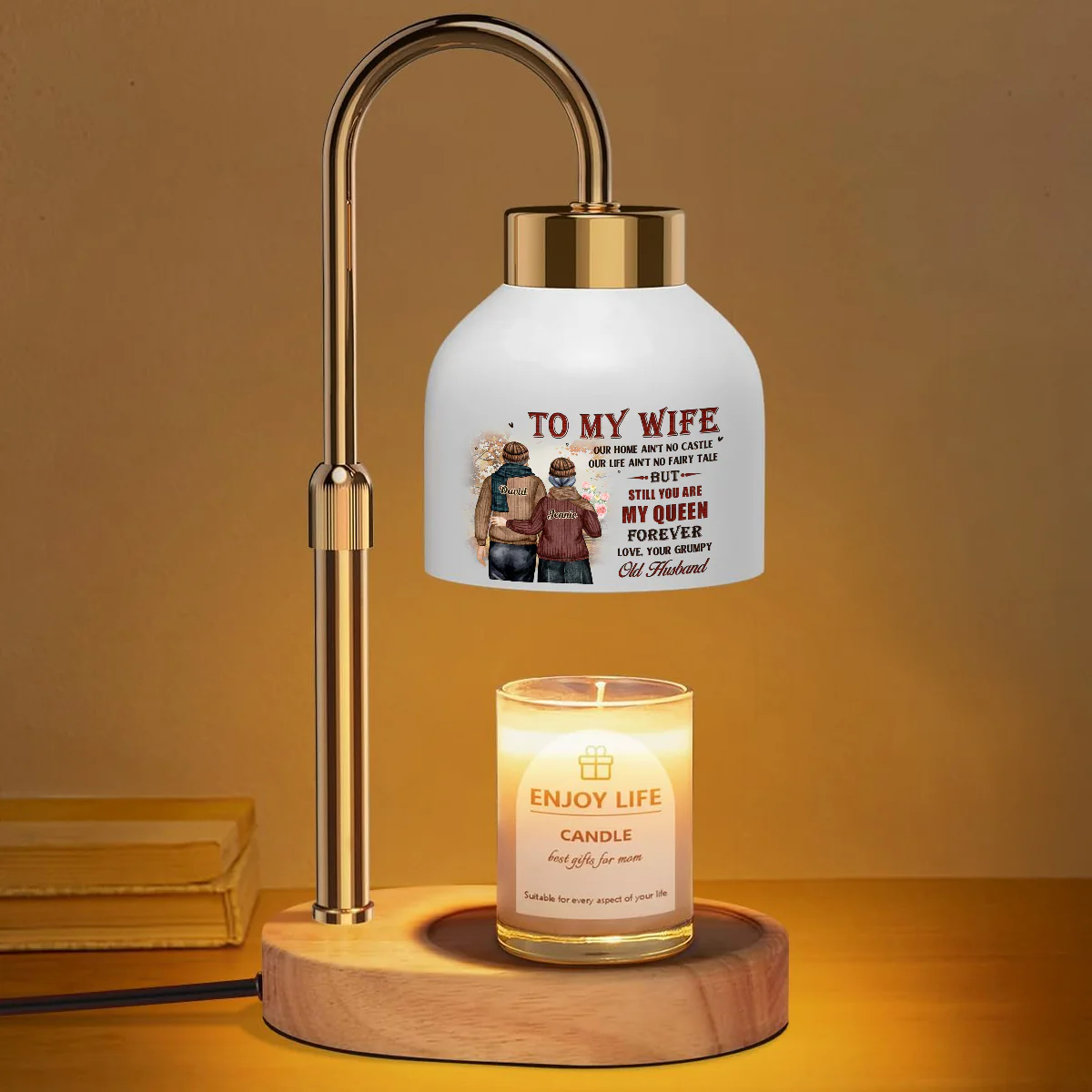 To My Queen - Personalized Custom Candle Warmer Lamp - Image 3
